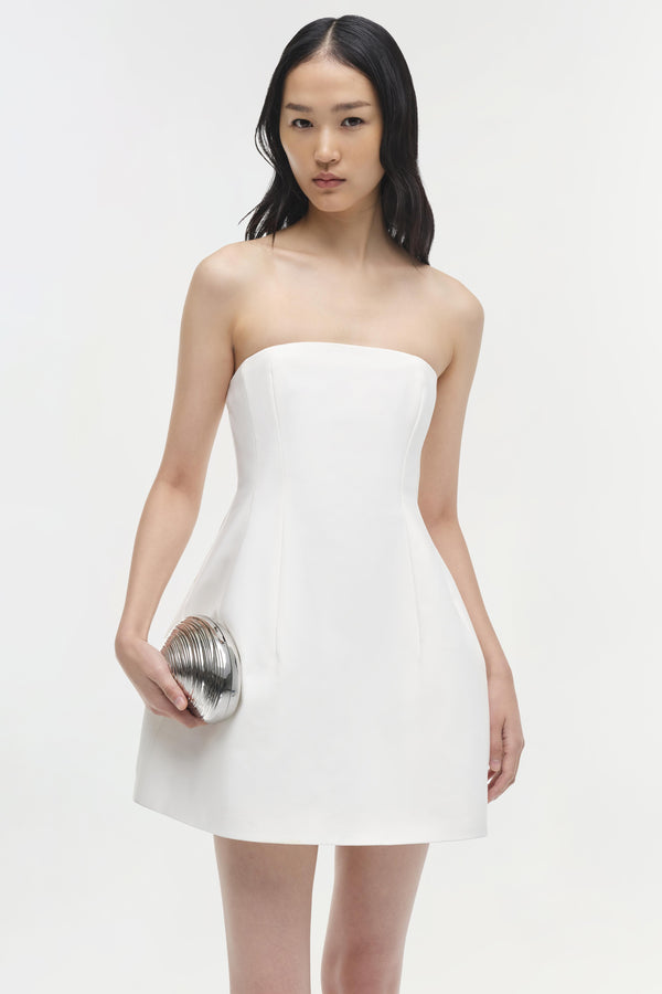 Jonathan Simkhai Arta Strapless Mini Dress WHITE