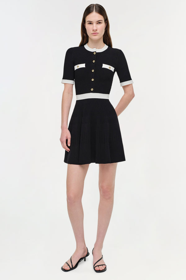 jonathan simkhai Astoria Knit Mini Dress Black