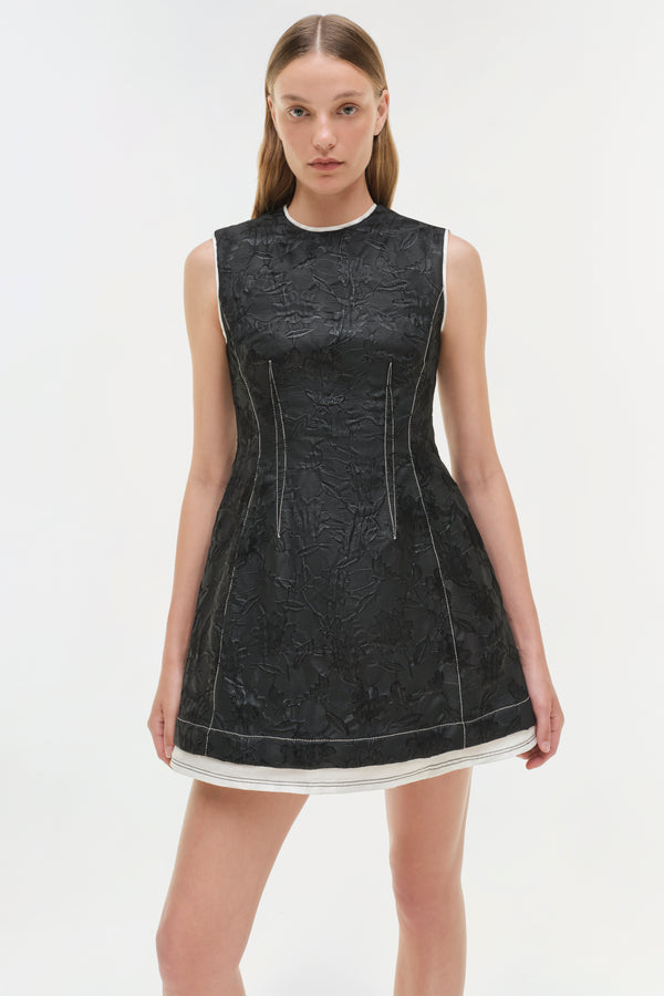 Jonathan Simkhai Audrina Jacquard Mini Dress Black