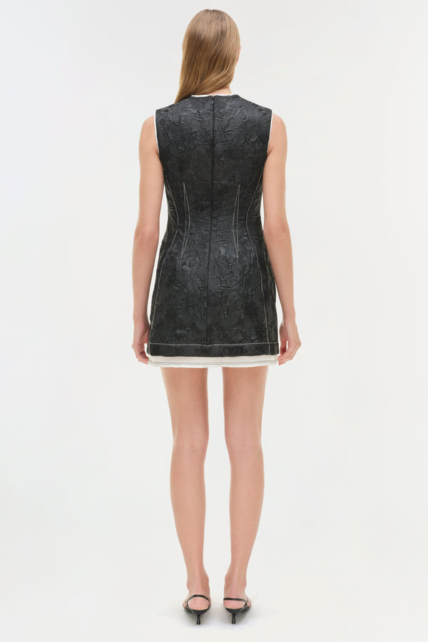 Jonathan Simkhai Audrina Jacquard Mini Dress Black