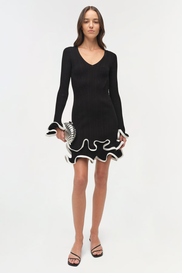 Jonathan Simkhai Avalon Knit Mini Dress Black