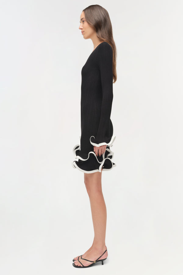 Jonathan Simkhai Avalon Knit Mini Dress Black