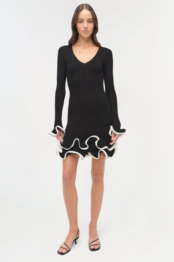 jonathan simkhai Avalon Knit Mini Dress Black