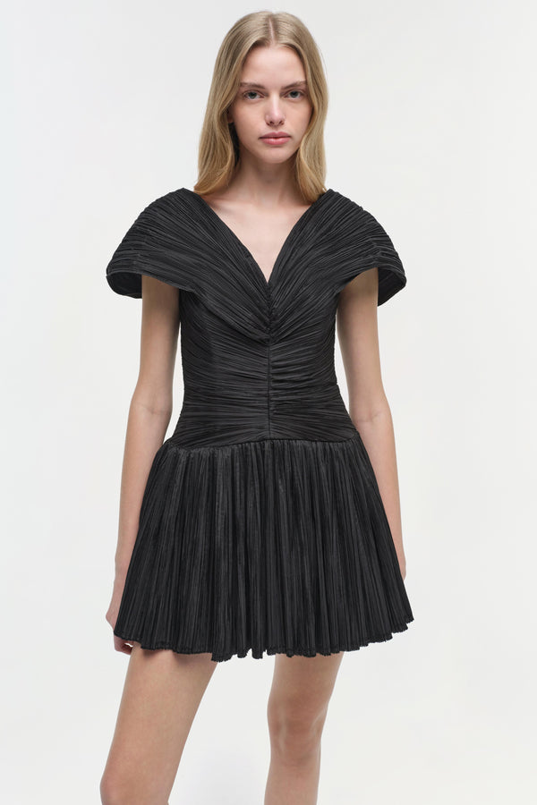 Jonathan Simkhai Avarie Plisse Mini Dress Black
