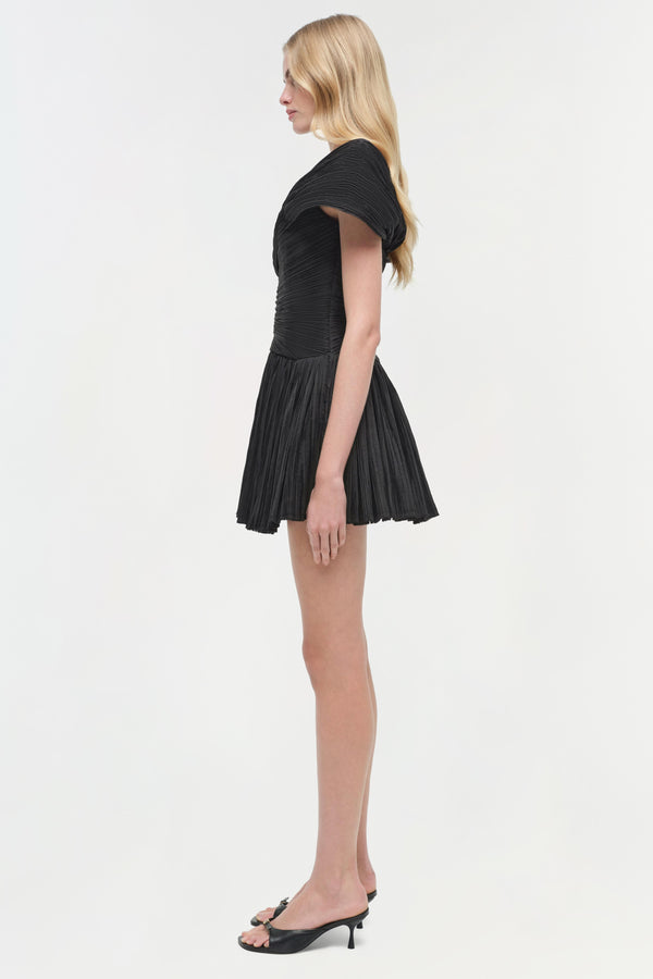 Jonathan Simkhai Avarie Plisse Mini Dress Black