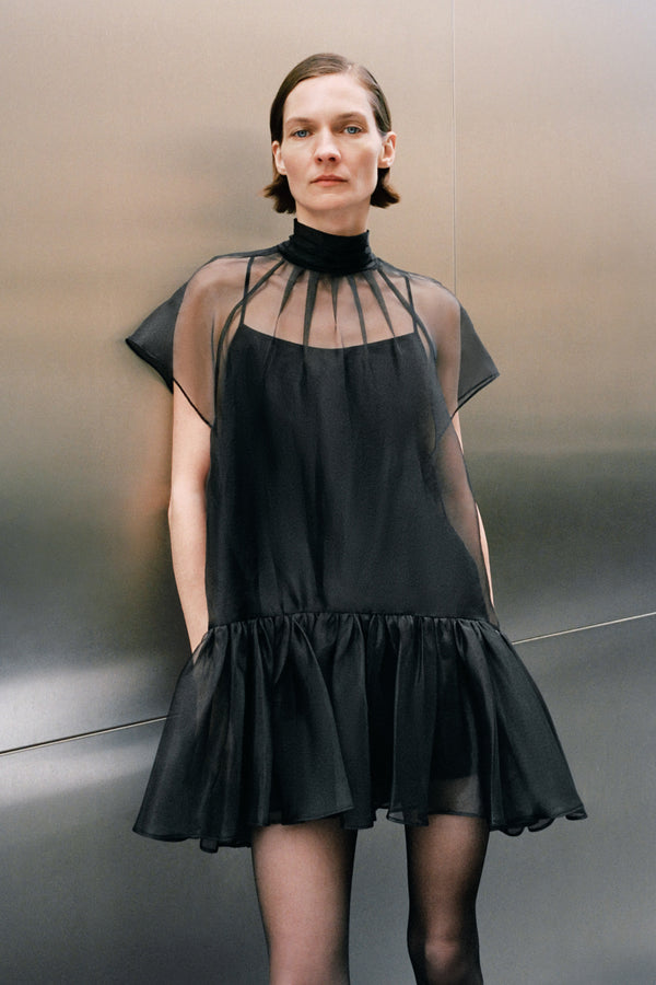 jonathan simkhai Beaux Organza Dress Black