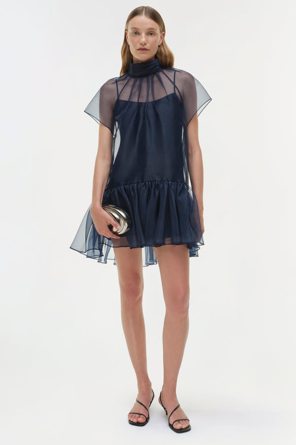 jonathan simkhai Beaux Organza Dress Midnight