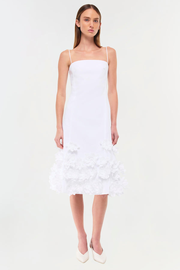 jonathan simkhai Bella Cotton Midi Dress WHITE