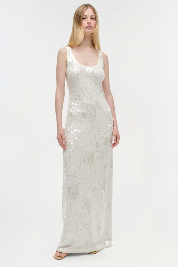 jonathan simkhai Bex Embellished Maxi Dress Ivory