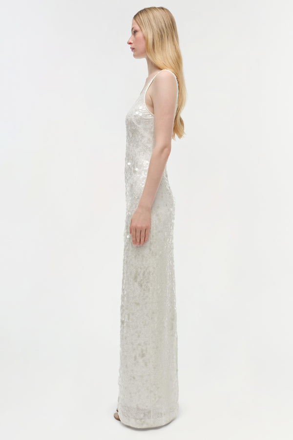 Jonathan Simkhai Bex Embellished Maxi Dress Ivory