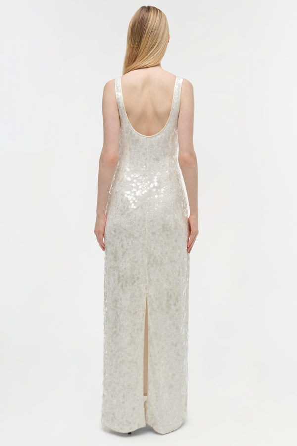 Jonathan Simkhai Bex Embellished Maxi Dress Ivory