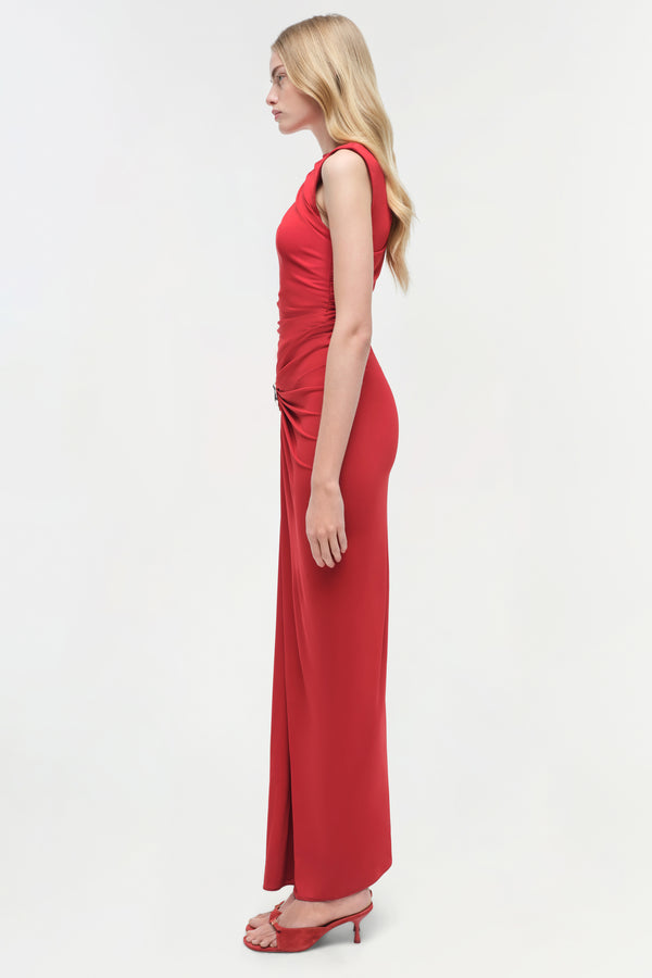 Jonathan Simkhai Blaine Jersey Gown CRIMSON
