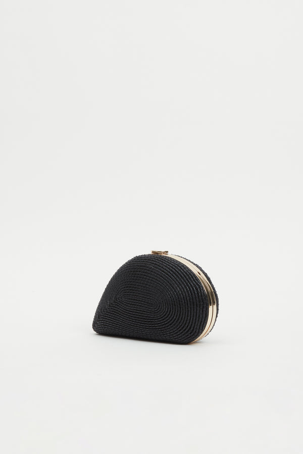 Jonathan Simkhai Bridget Corded Shell Clutch Black