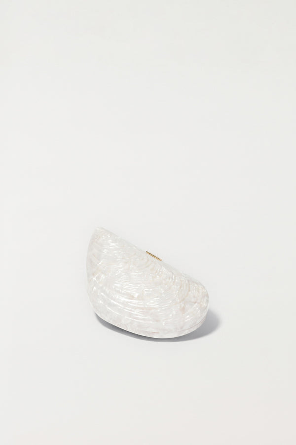 Jonathan Simkhai Bridget Pearl Oyster Clutch Ivory
