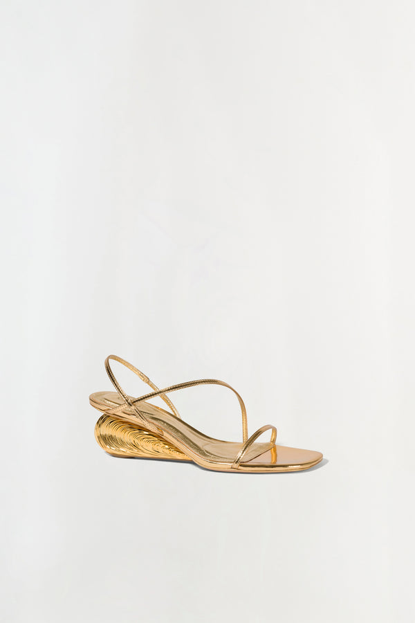 Jonathan Simkhai Bridget Shell Wedge Sandal GOLD