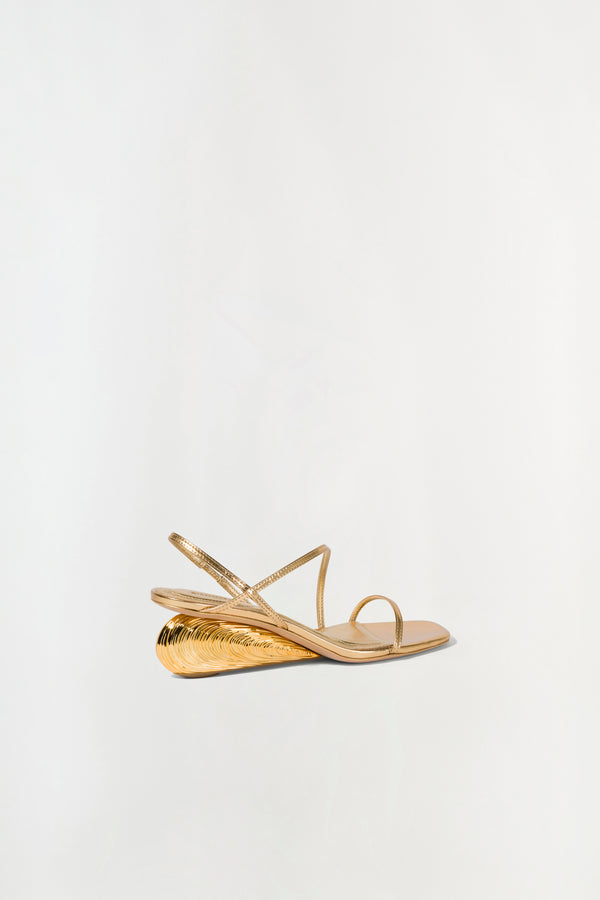 Jonathan Simkhai Bridget Shell Wedge Sandal GOLD