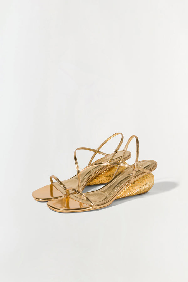 Jonathan Simkhai Bridget Shell Wedge Sandal GOLD