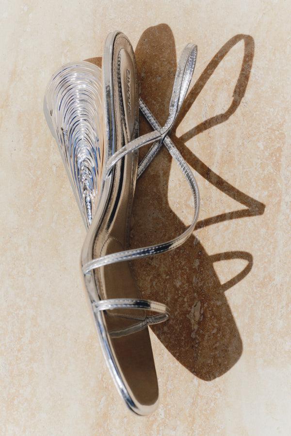 Jonathan Simkhai Bridget Shell Wedge Sandal SILVER