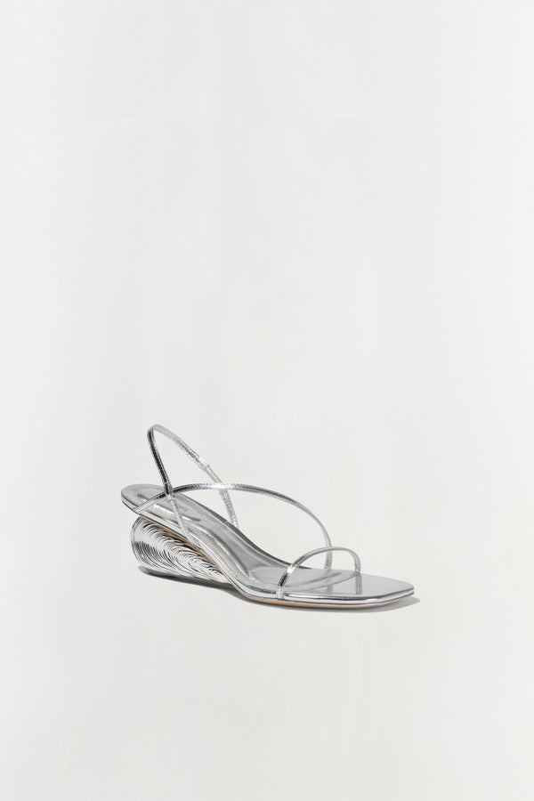 Jonathan Simkhai Bridget Shell Wedge Sandal SILVER