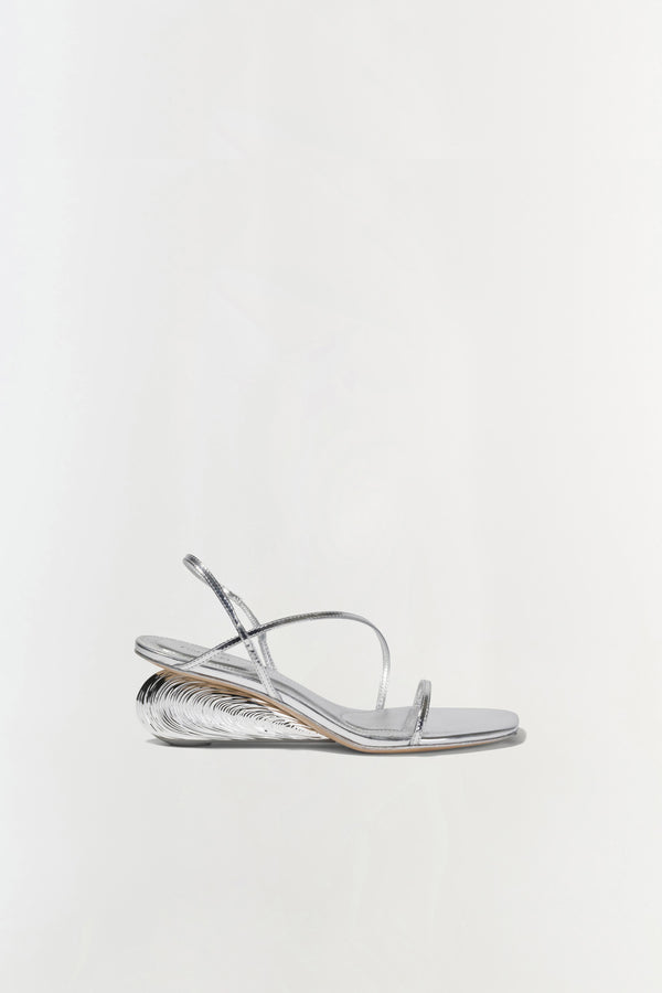 jonathan simkhai Bridget Shell Wedge Sandal SILVER