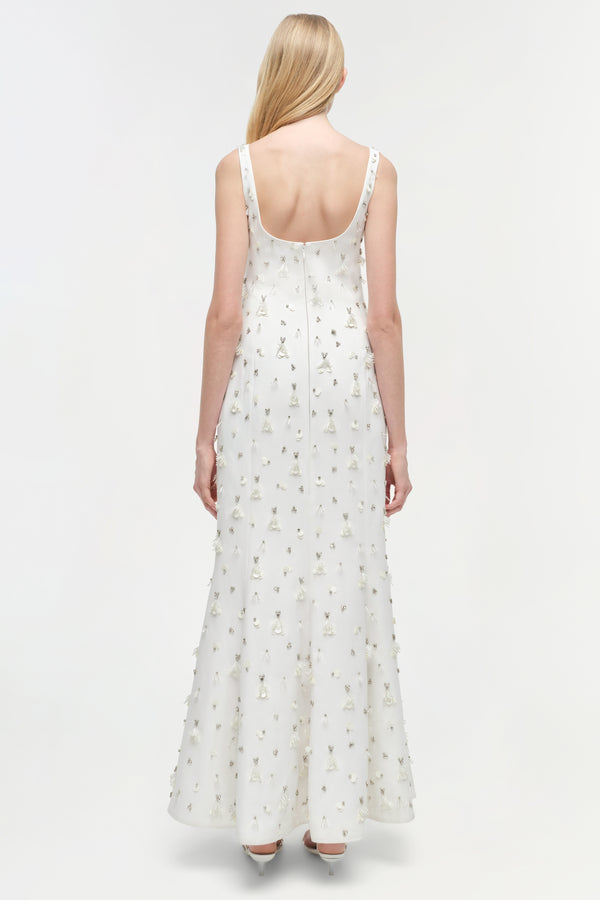 Jonathan Simkhai Briella Embellished Gown Ivory