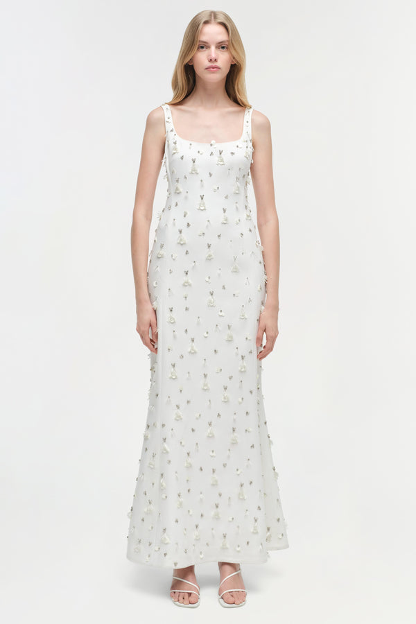 jonathan simkhai Briella Embellished Gown Ivory