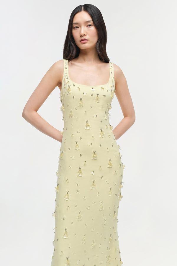 Jonathan Simkhai Briella Embellished Gown SUNGLOW