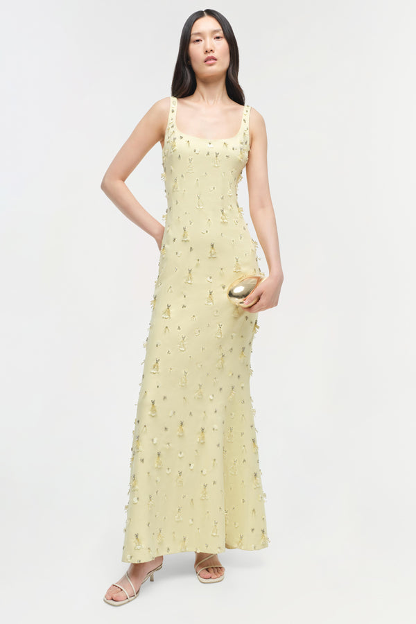 Jonathan Simkhai Briella Embellished Gown SUNGLOW
