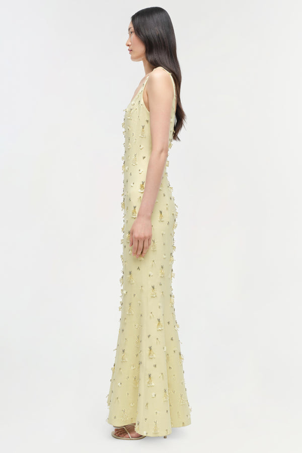 Jonathan Simkhai Briella Embellished Gown SUNGLOW