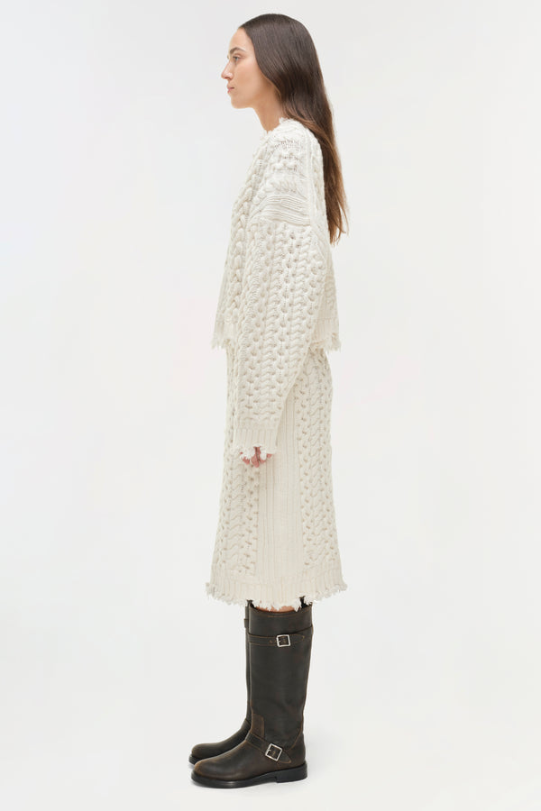 Jonathan Simkhai Brioni Knit Midi Skirt Ivory