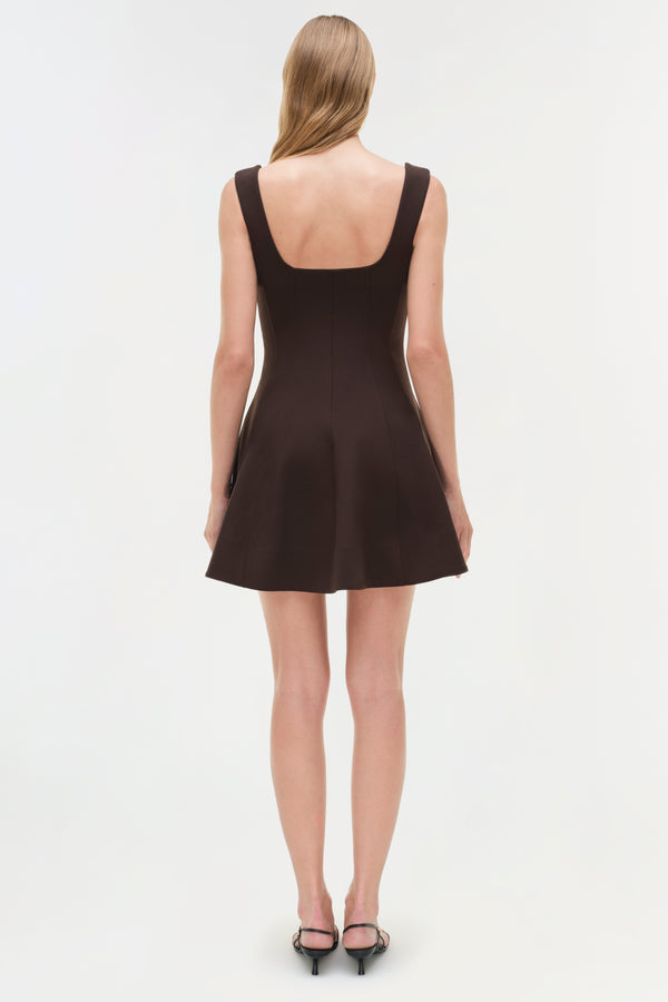 Jonathan Simkhai Bronte Mini Dress CHOCOLATE