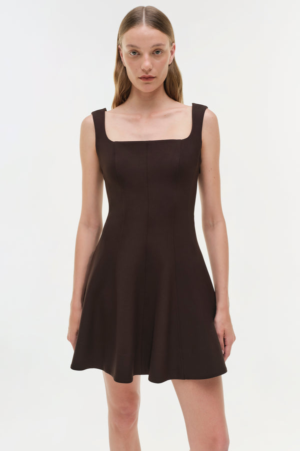 Jonathan Simkhai Bronte Mini Dress CHOCOLATE
