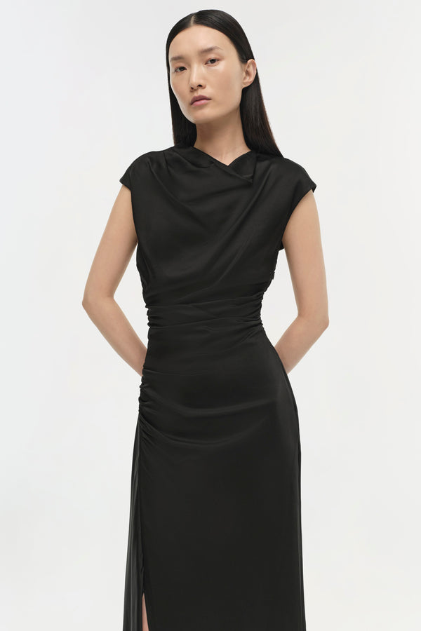 Jonathan Simkhai Burke Draped Dress Black