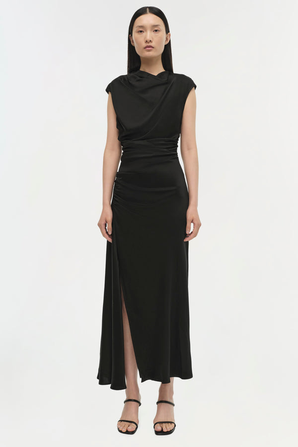 Jonathan Simkhai Burke Draped Dress Black