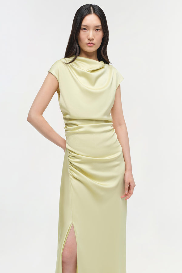 Jonathan Simkhai Burke Satin Midi Dress SUNGLOW
