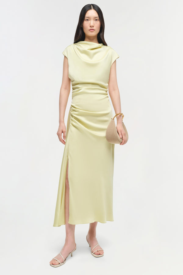 jonathan simkhai Burke Satin Midi Dress SUNGLOW