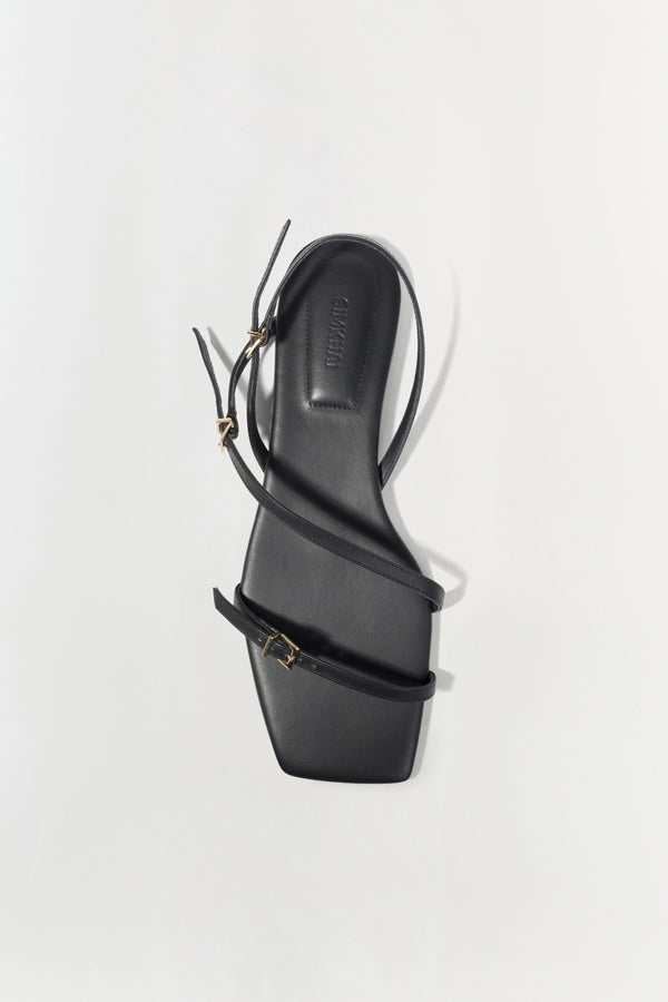 Jonathan Simkhai Carey Leather Flat Sandal Black