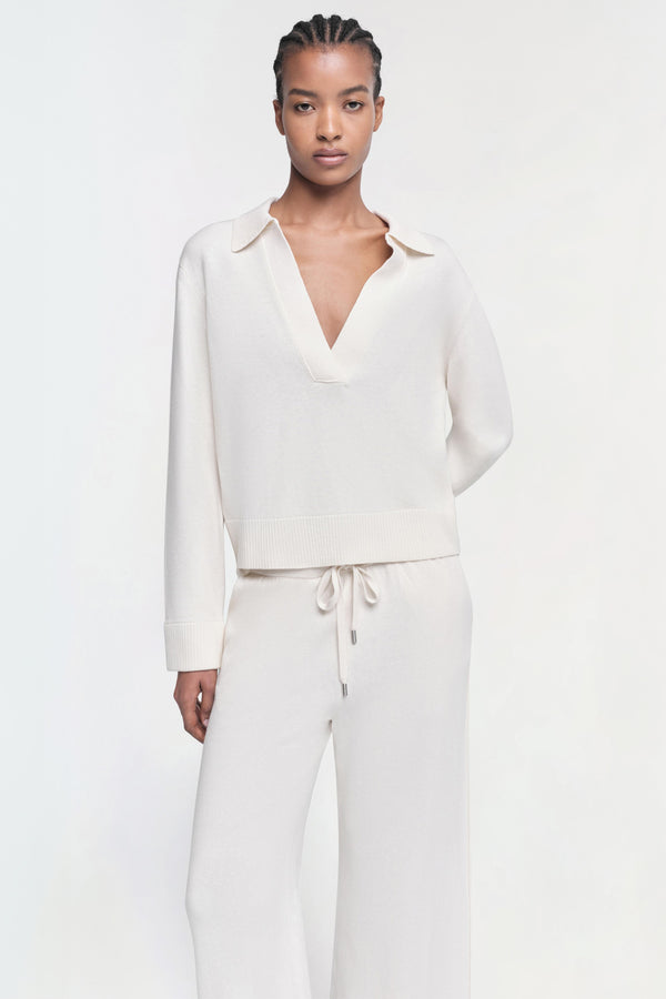 Jonathan Simkhai Celine Cashmere Pant Ivory