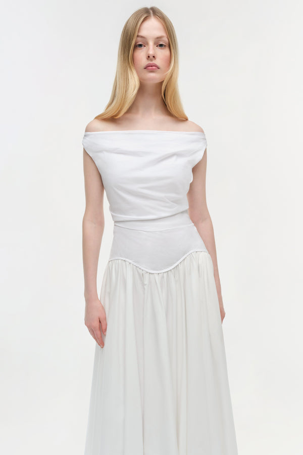 Jonathan Simkhai Cersei Cotton Midi Dress WHITE
