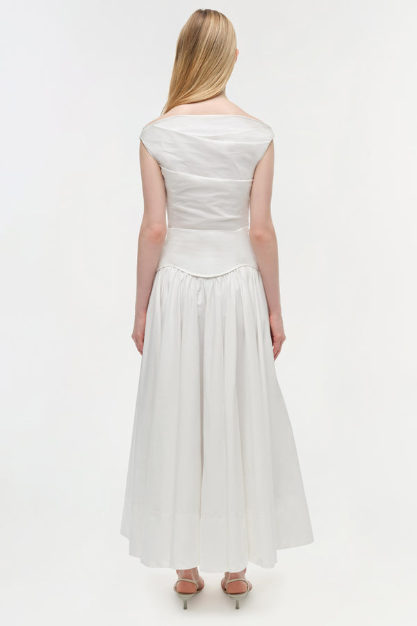 Jonathan Simkhai Cersei Cotton Midi Dress WHITE