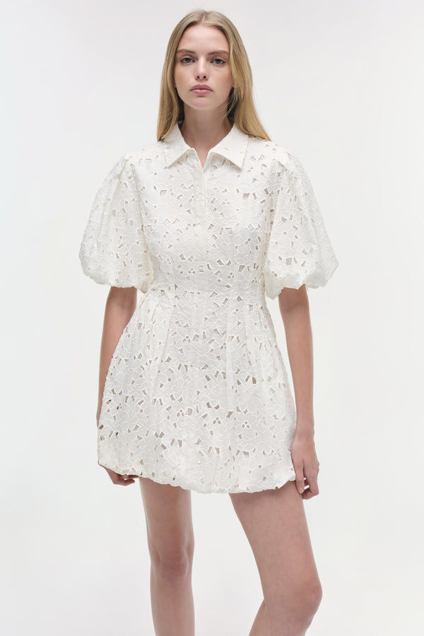 Jonathan Simkhai Cleo Embroidered Mini Dress WHITE
