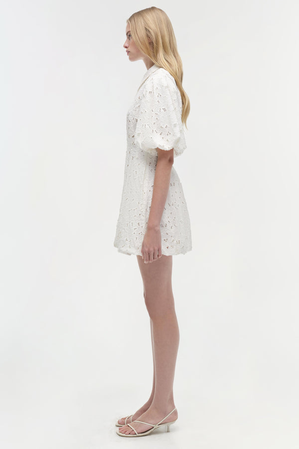 Jonathan Simkhai Cleo Embroidered Mini Dress WHITE