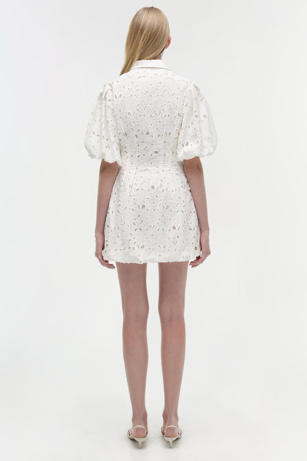 Jonathan Simkhai Cleo Embroidered Mini Dress WHITE
