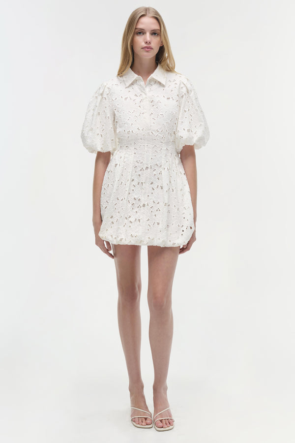 jonathan simkhai Cleo Embroidered Mini Dress WHITE