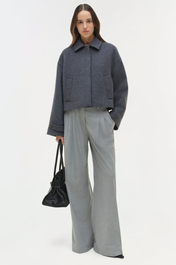 Jonathan Simkhai Colby Wool Jacket Heather Grey