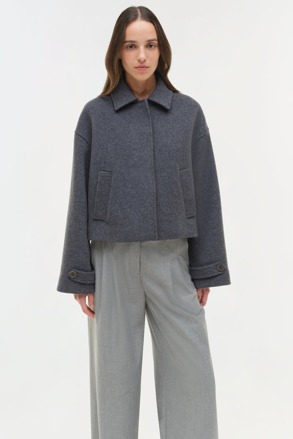 Jonathan Simkhai Colby Wool Jacket Heather Grey