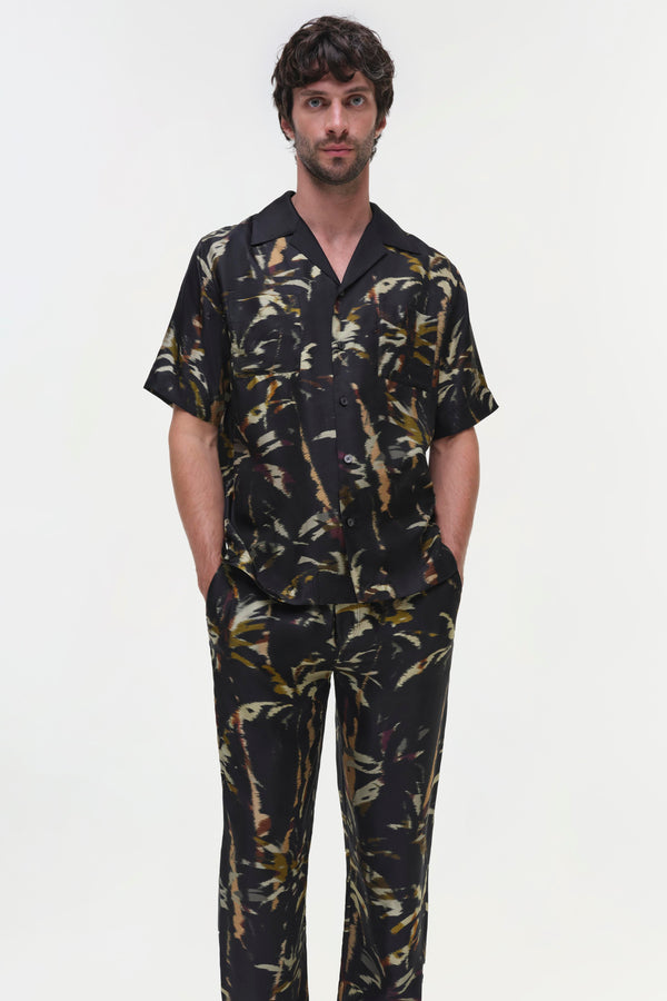 jonathan simkhai Connor Shirt WINDSWEPT PALM PRINT