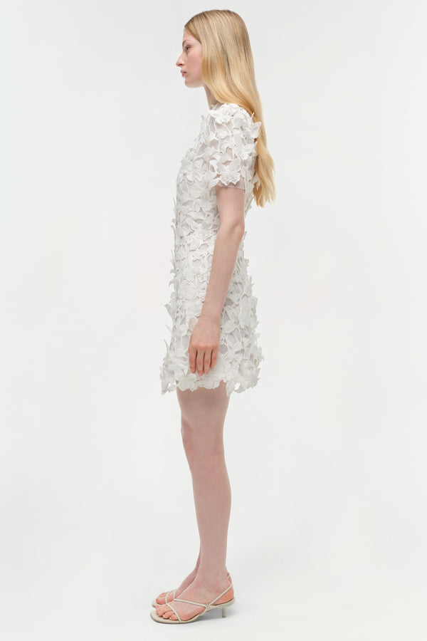 Jonathan Simkhai Darla Applique Mini Dress WHITE