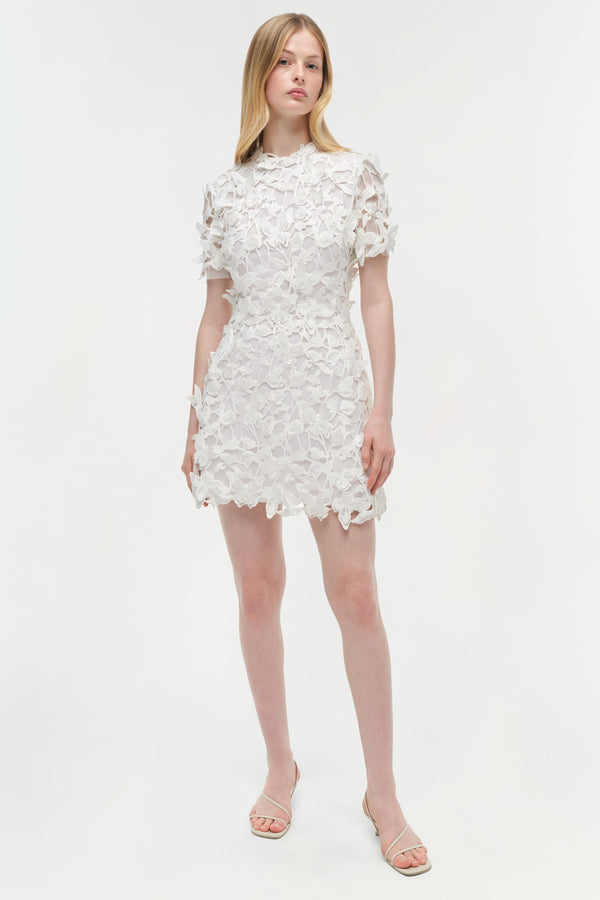 jonathan simkhai Darla Applique Mini Dress WHITE