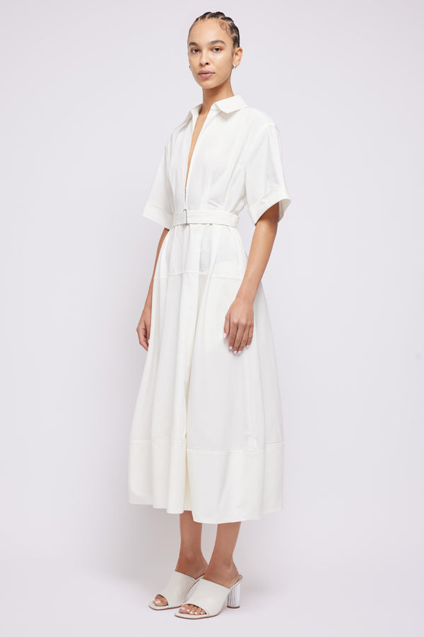 Jonathan Simkhai Deanna Belted Dress WHITE